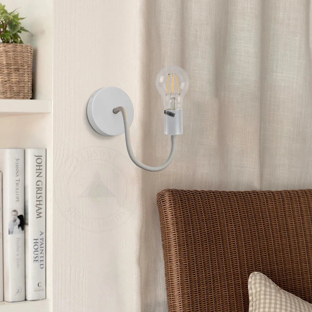 Two vintage style E27 socket holders in black and white metal, designed for ceiling light bulbs, shown side by side