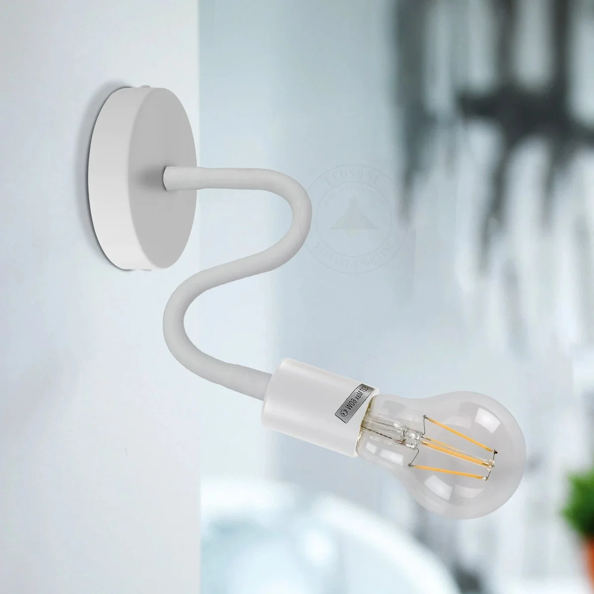 Two vintage industrial ceiling light socket holders in black and white metal, designed for E27 bulbs, shown side by side