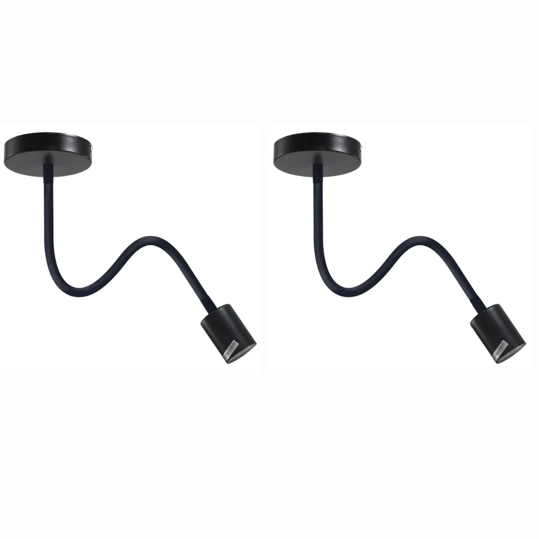 Two vintage ceiling light E27 socket holders in black and white metal with Edison screw design, shown side by side