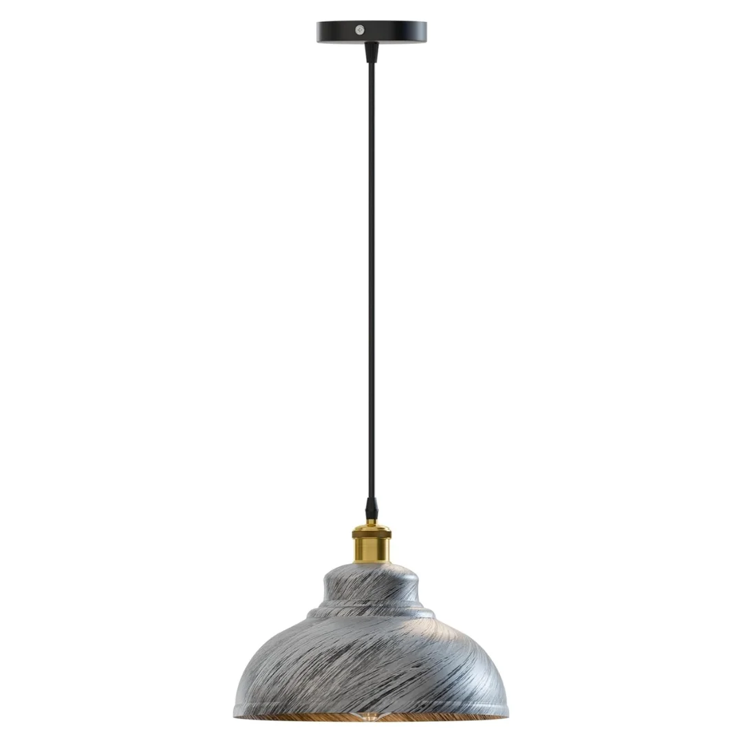 Modern metal ceiling pendant light with dome shade, adjustable cable, and warm glow for cozy interiors