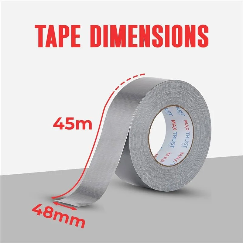 Roll of 5 cm wide water resistant tape on glossy surface, showing cloth backing and polyethylene laminate.