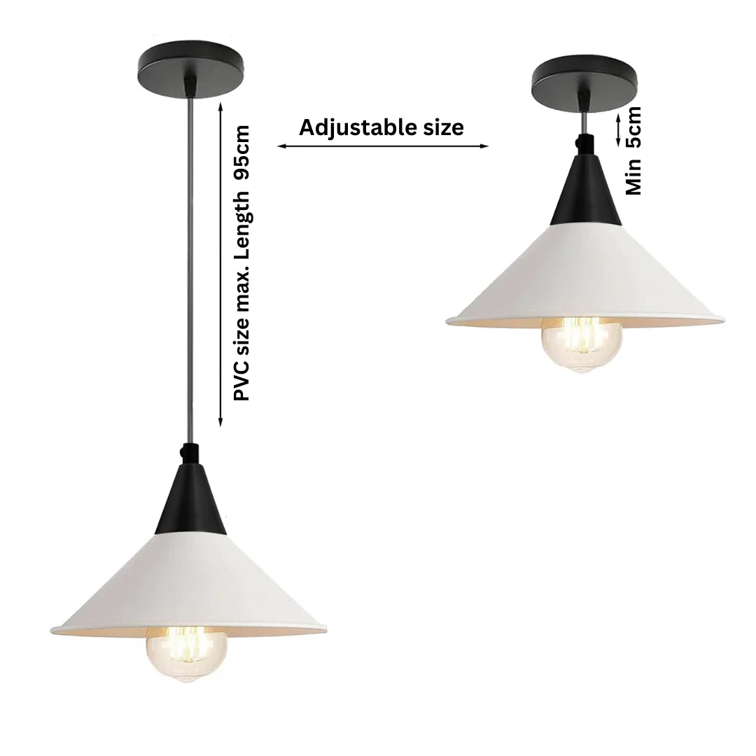 Adjustable ceiling pendant with three multi-colour dome shades in red, green, and blue, angled for sloped ceilings