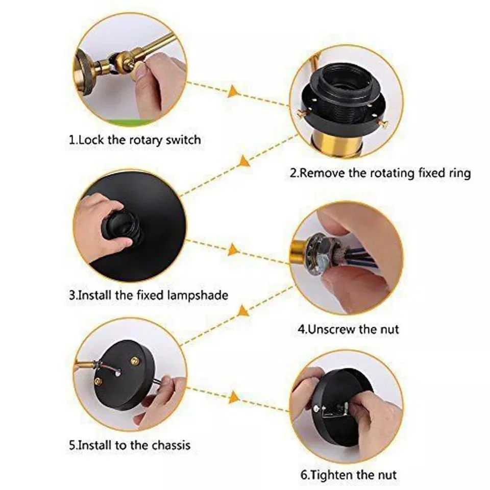 Pair of industrial metal wall lights with adjustable cone-shaped shades in vintage matte finish mounted side by side