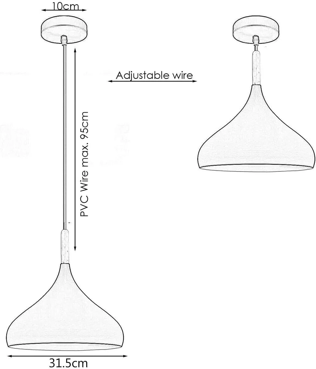 Red dome-shaped E27 hanging light with adjustable metal shade and 95cm cable for flexible ceiling installation