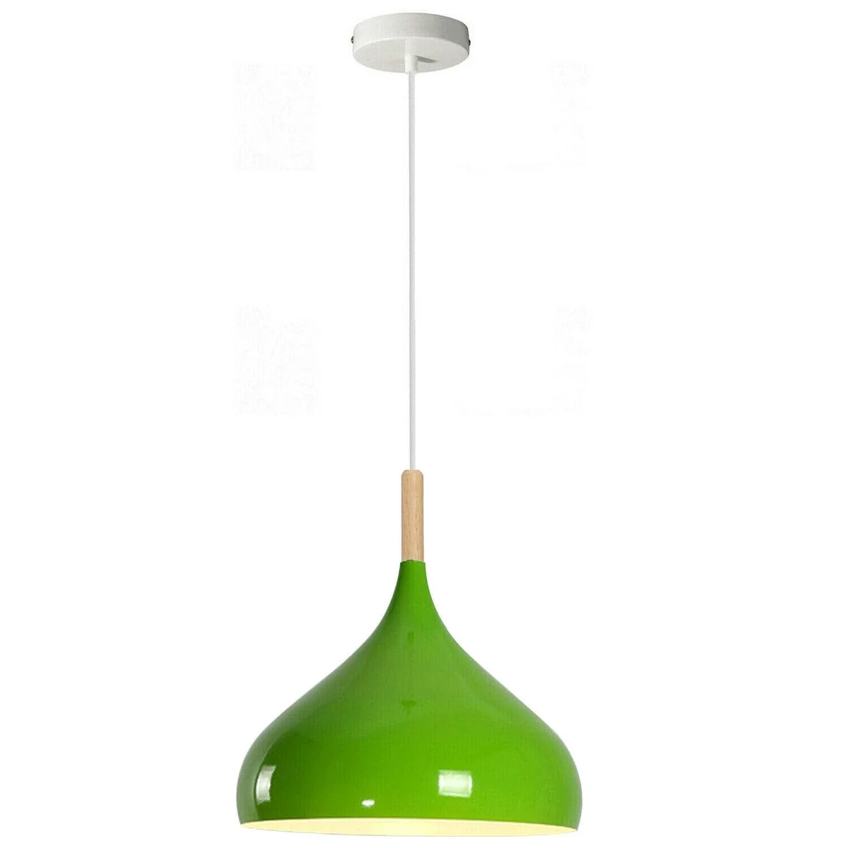 Adjustable pendant light with red dome shade, white interior, and 95cm cable, ideal for angled ceiling installation