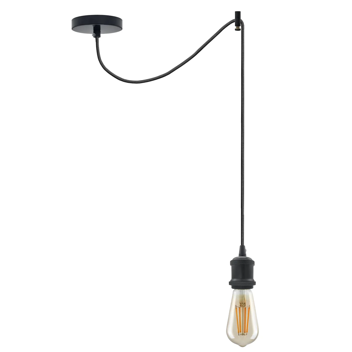 Spider ceiling pendant light with adjustable 2m fabric cable and metal spider design, shown installed in modern room setting