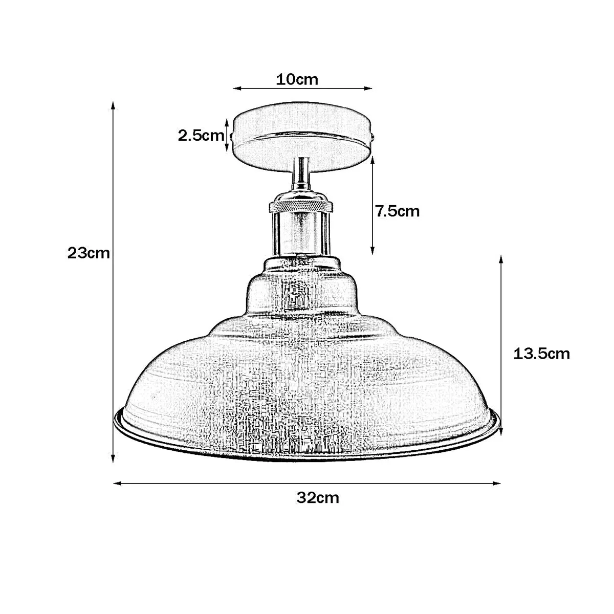 Modern ceiling light with metallic cone shade, semi flush mount design, ideal for living room or bedroom lighting