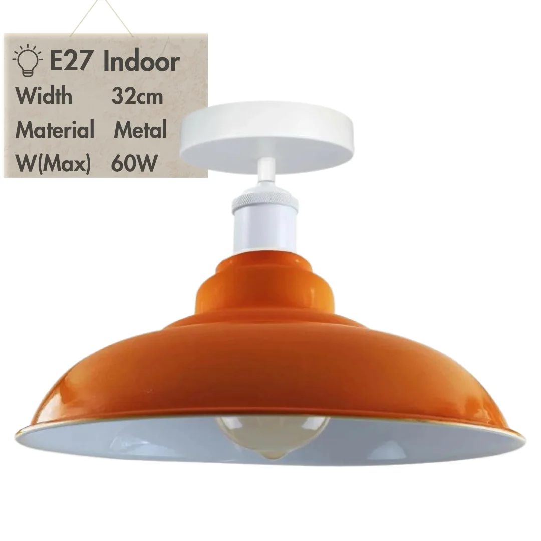 Modern metallic semi flush mount ceiling light with cone-shaped shade, perfect for dining room or bedroom lighting