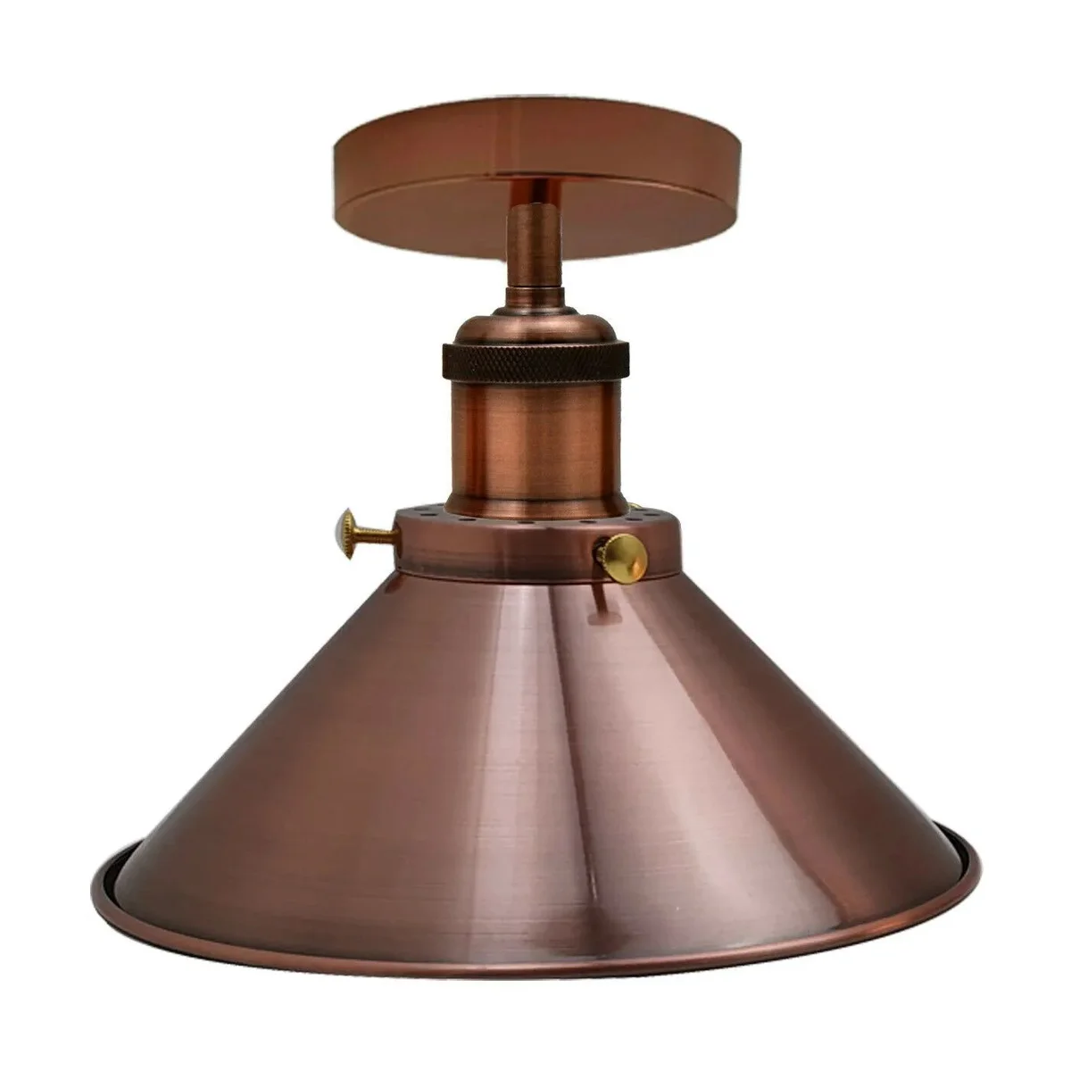Black metal cone industrial pendant ceiling light with dimmable feature, suitable for bars and cafes, shown installed