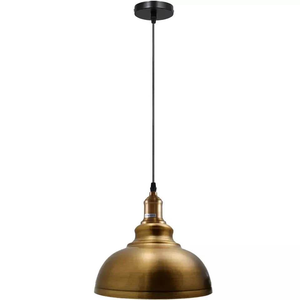Adjustable pendant light with copper metal shade and 95cm PVC cable, modern style for home or hotel décor