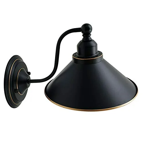 Industrial wall lamp with iron shade and E27 holder, showcasing a modern metal wall sconce design