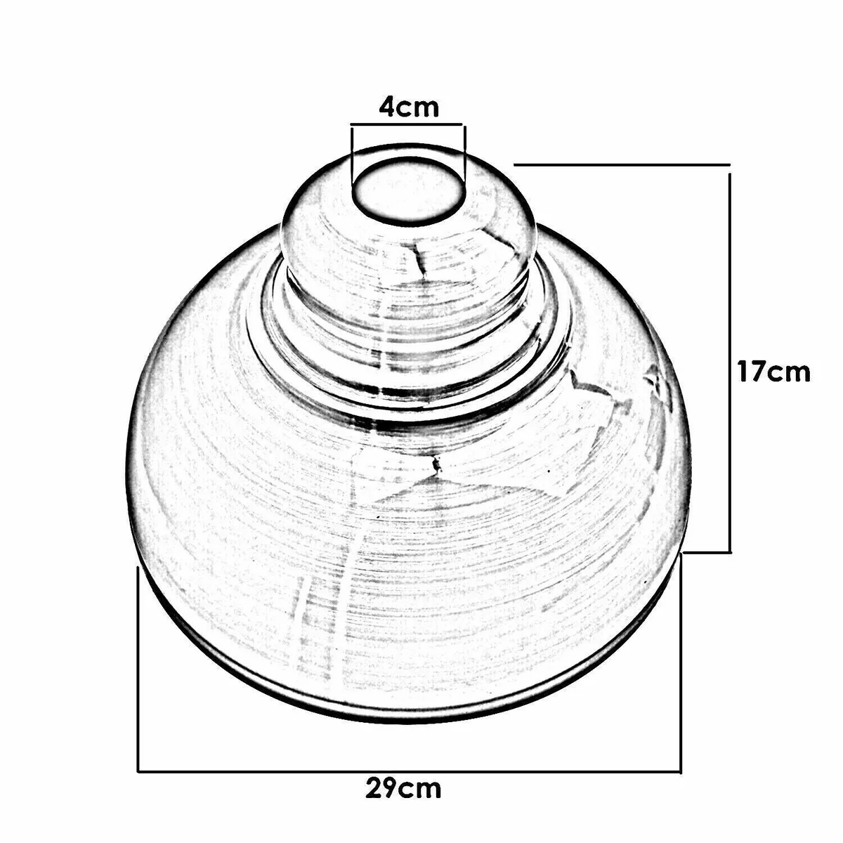 Curvy metal retro pendant light shade in vintage style, easy fit for E27/B22 bulbs, 29cm length, 17cm height