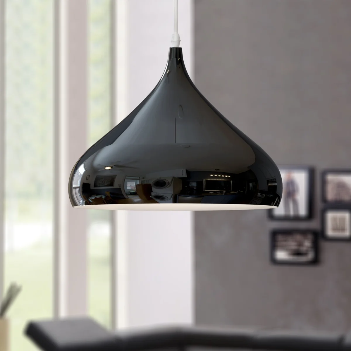 Metal dome lampshade for a vintage ceiling pendant light, featuring a classic vintage industrial metal mosque shape.
