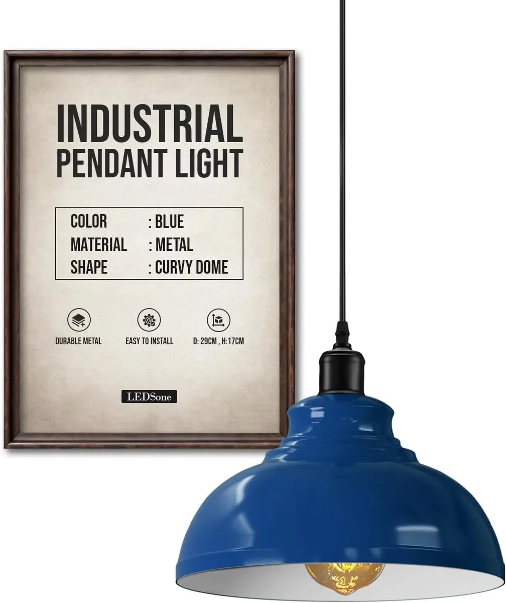 White retro adjustable pendant light with metal and PVC shade hanging from adjustable cord against plain background