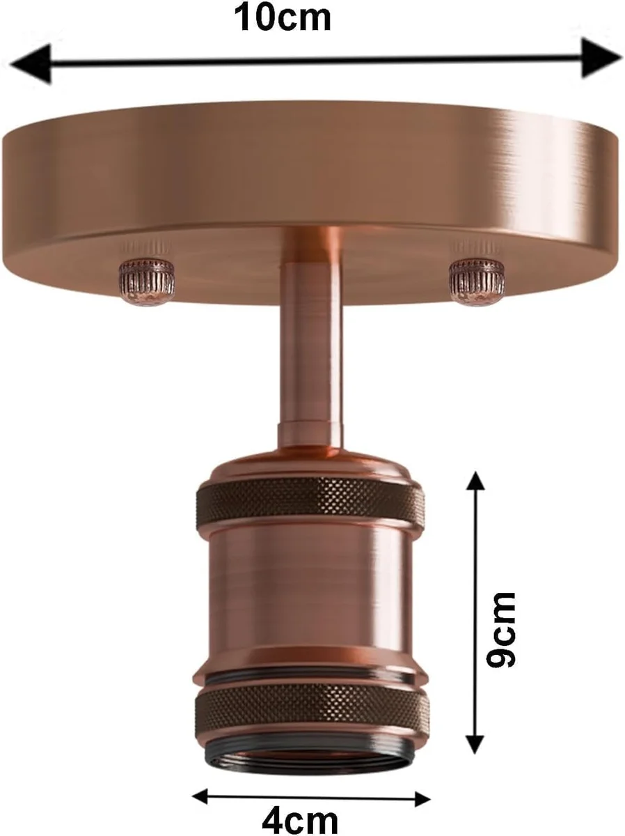 Vintage style flush mount ceiling light with metal holder and soft warm glow, compatible with E27 bulbs, indoor use