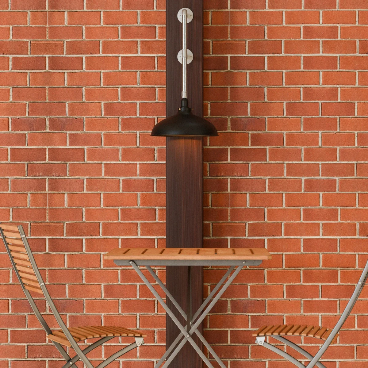 Industrial wall light with matte black dome lamp and galvanized metal pipe design mounted on a white wall