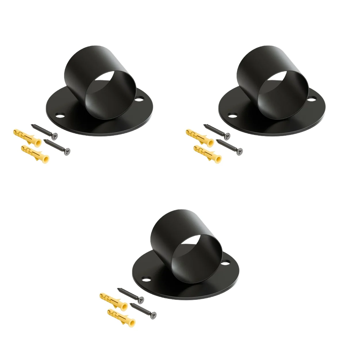 Black metal industrial style lighting hook mounted on ceiling with rope cable threaded through open-hole design