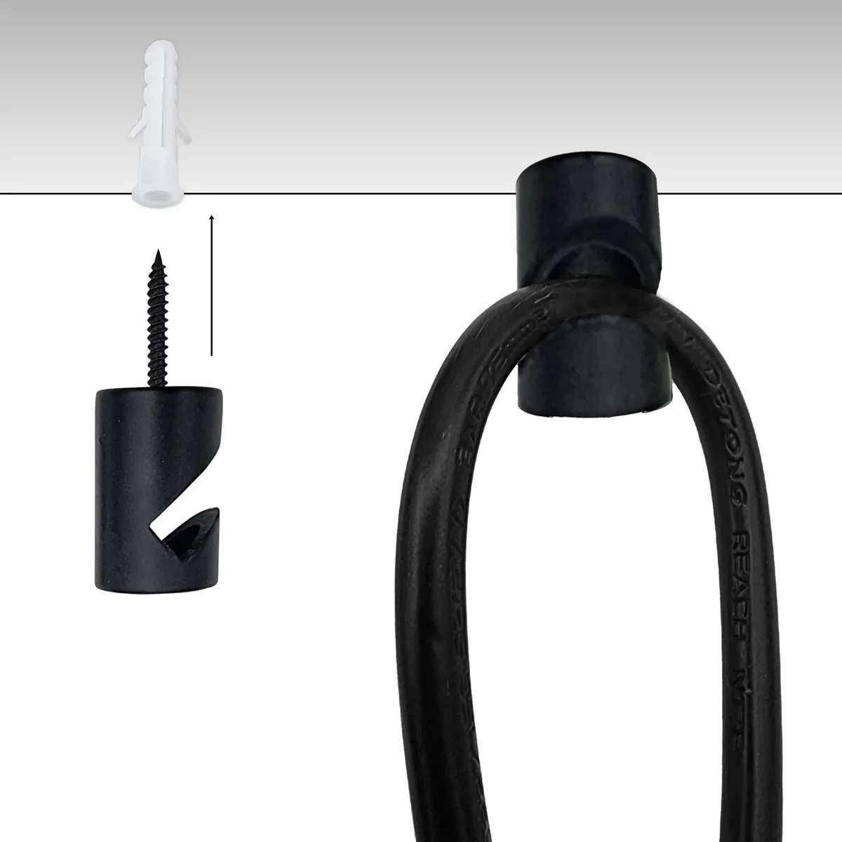 Metal V hook pendant light cable hook for ceiling or wall mounting, suitable for cables up to 8mm cross-section