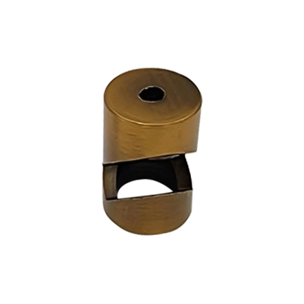 Metal V hook cable organiser hook for pendant lights, shown mounted with fabric electrical cable attached