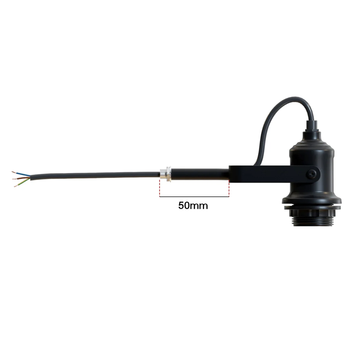 Black metal industrial wall sconce with 180° rotatable swivel and dimmable E27 socket lamp mounted on wall