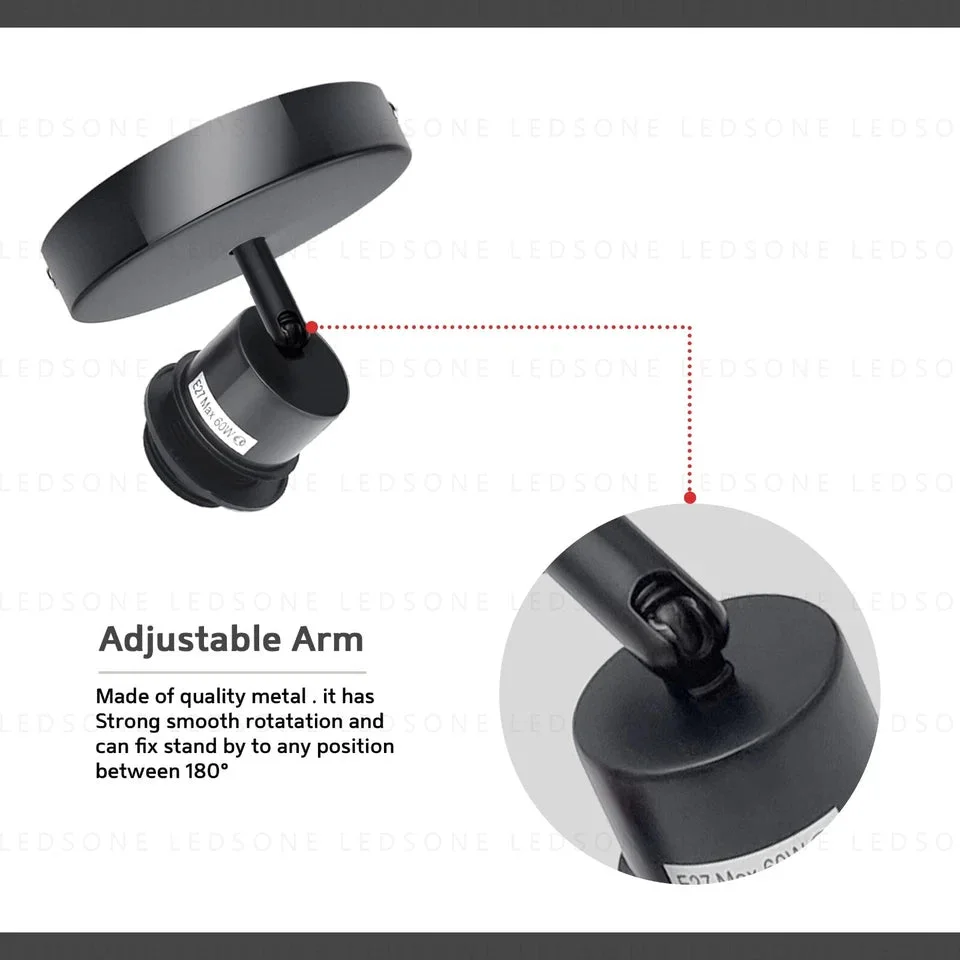 Modern adjustable flush mount dimmable ceiling light with E27 bulb fitting in sleek indoor design