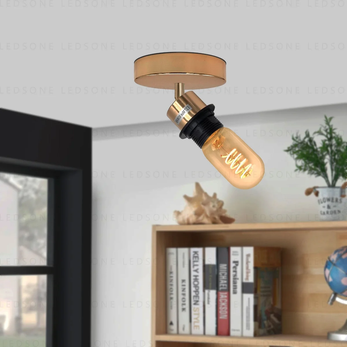 Modern adjustable ceiling light flush mount with sleek indoor design and E27 lamp fitting in neutral tones
