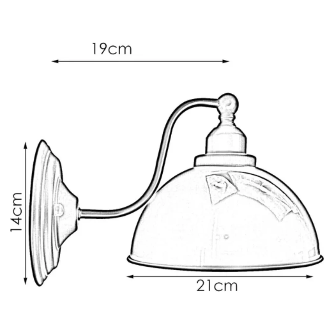 Metal wall light with a sleek 21 cm round metal cup shade, vintage industrial design