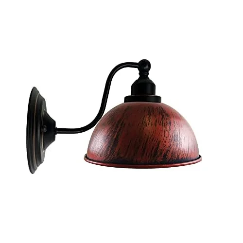 Black industrial wall lamp with metal shade and E27 socket, stylish modern wall lighting design.
