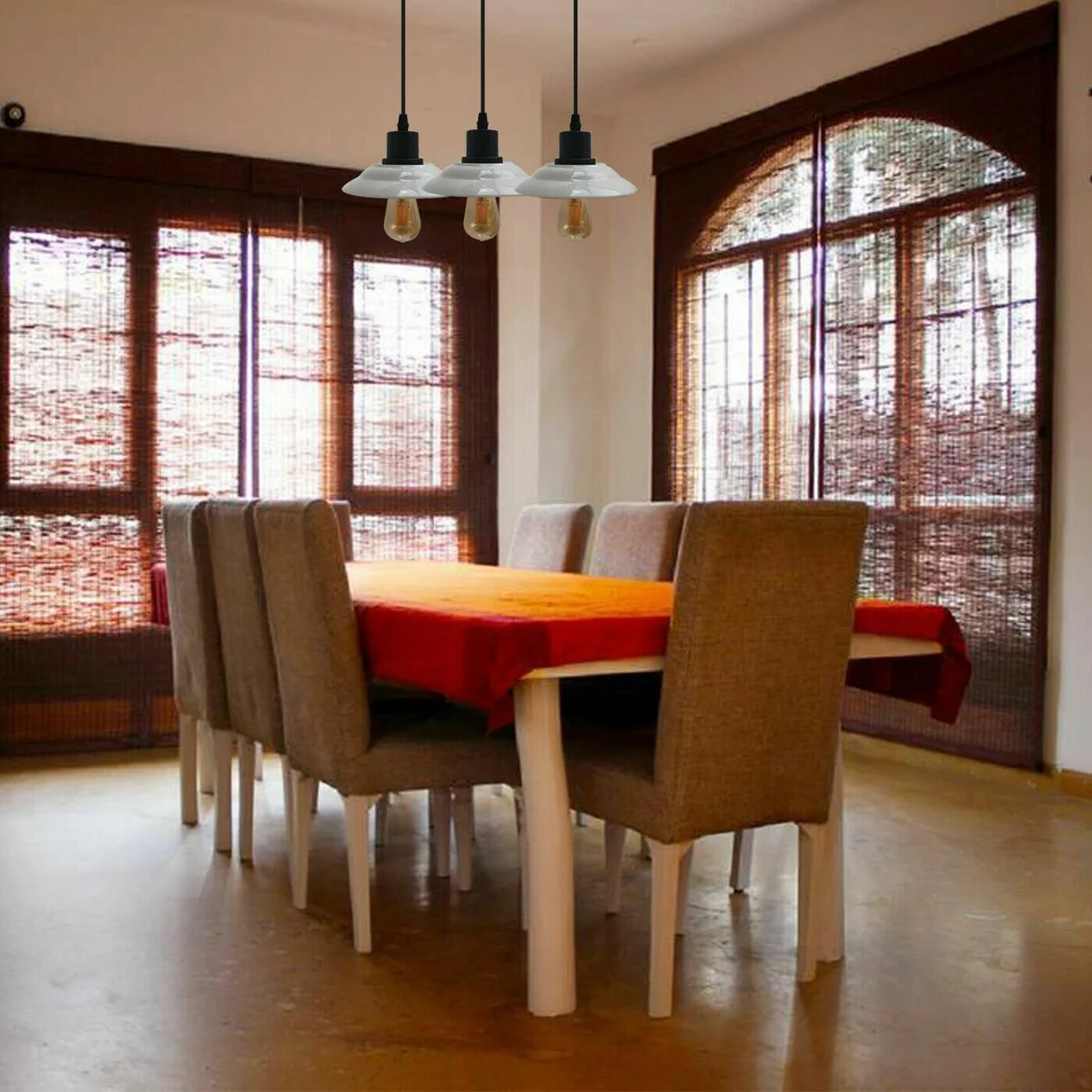 Black modern E27 ceiling pendant light with three cluster lamps and 110cm cables, designed for warm home lighting