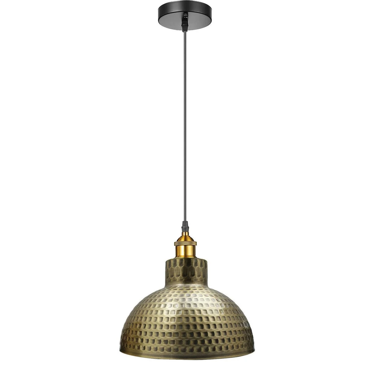 Green brass cone lampshade adjustable ceiling pendant light fixture with metal finish and hanging cable