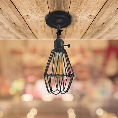 Red metal vintage wire cage easy fit pendant lampshade with adjustable screw for industrial style lighting