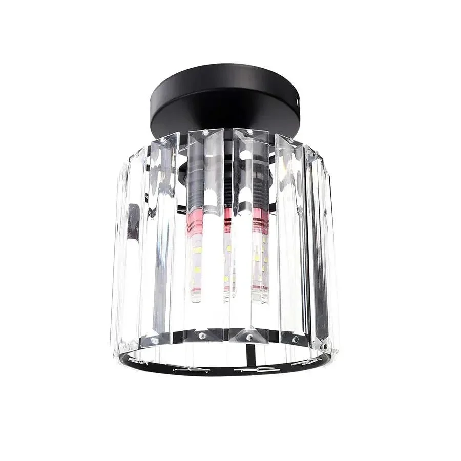 Art Deco ceiling lamp with brass finish and clear glass, round design, suitable for dimmable LED bulbs in modern interiors