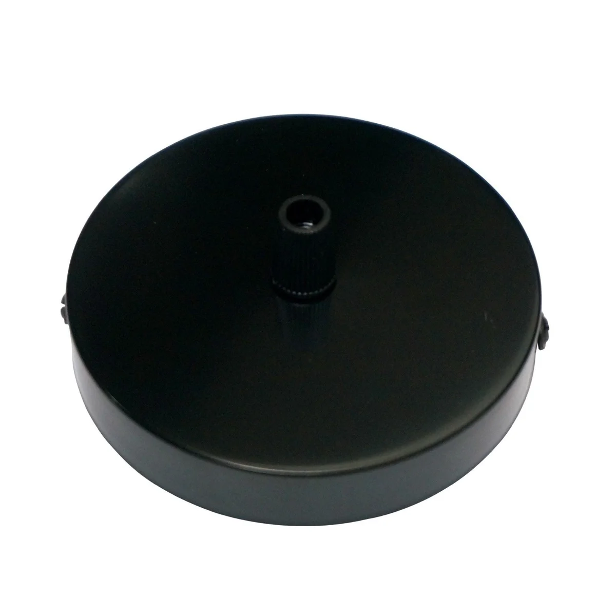 Black ceiling rose pendant light fitting with round 100mm diameter industrial vintage design in black finish