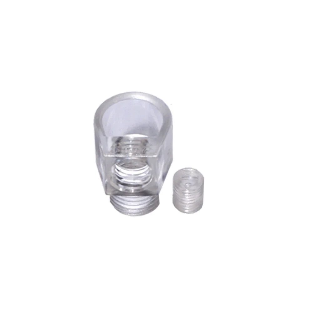 Pack of 5 M10 L-shape cord grip plastic caps with locking screw, 90-degree elbow design for cable strain relief