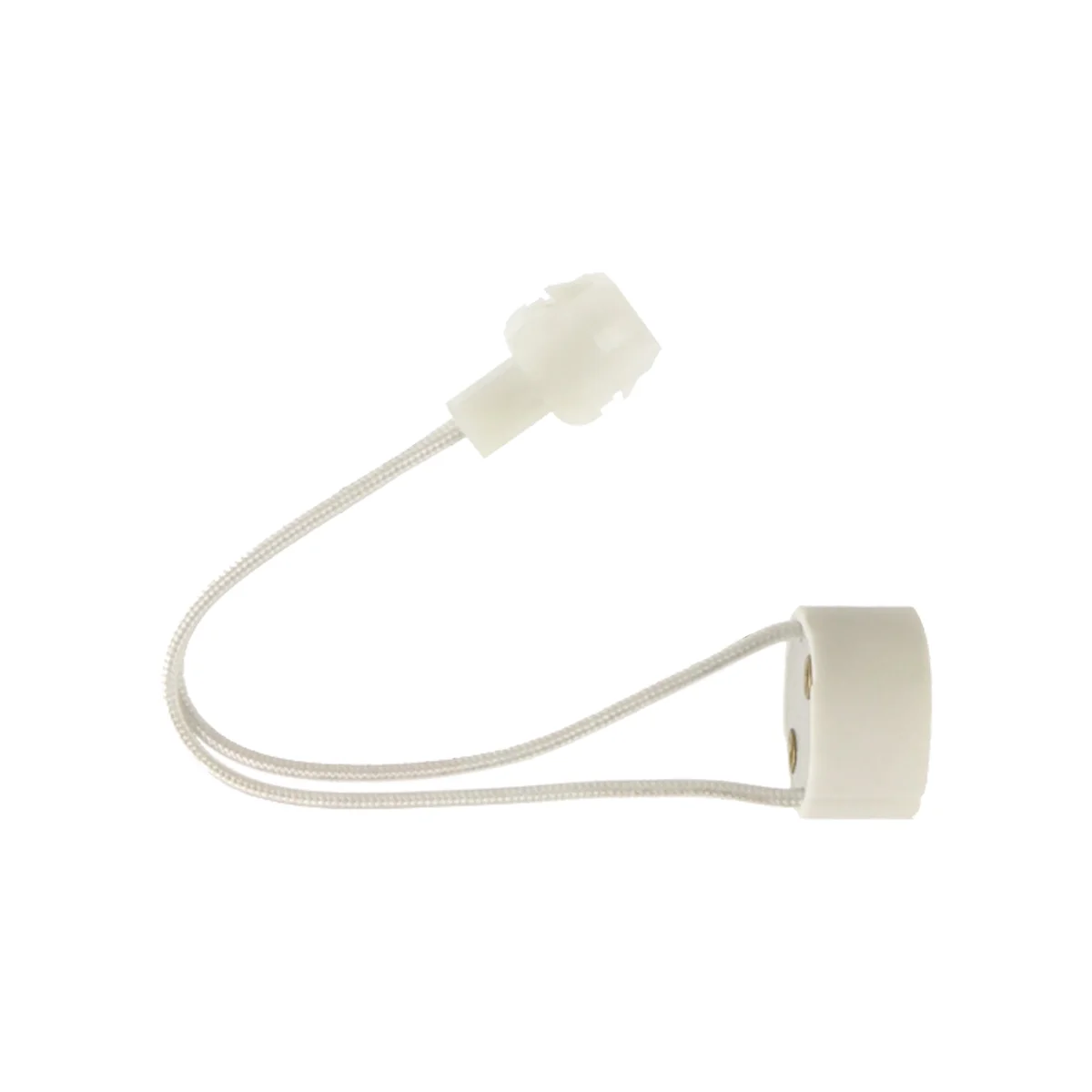 GU10 lamp holder base socket connector with ceramic body and fabric cable for indoor downlight fitting installation