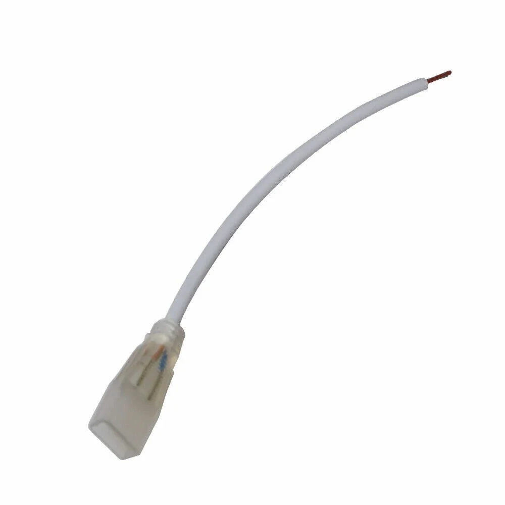 DC power connector for neon LED strip connector with pins, designed for easy and safe joining of LED strip sections