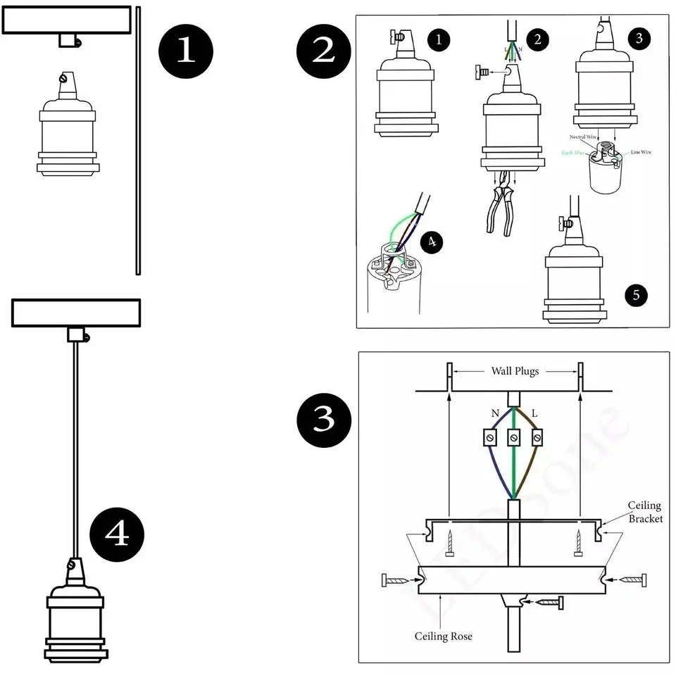 Industrial brass pendant light with vintage Edison fitting, adjustable cable, and metal holder, ceiling mounted E27 bulb fixture