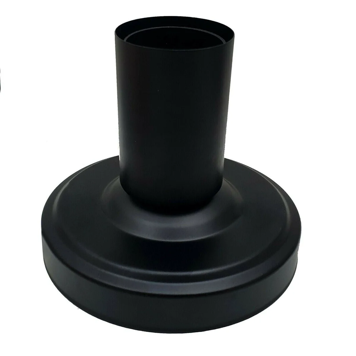 Black ceiling lamp with metal E27 holder and ceiling plate, designed for vintage or LED bulbs, minimalist style.
