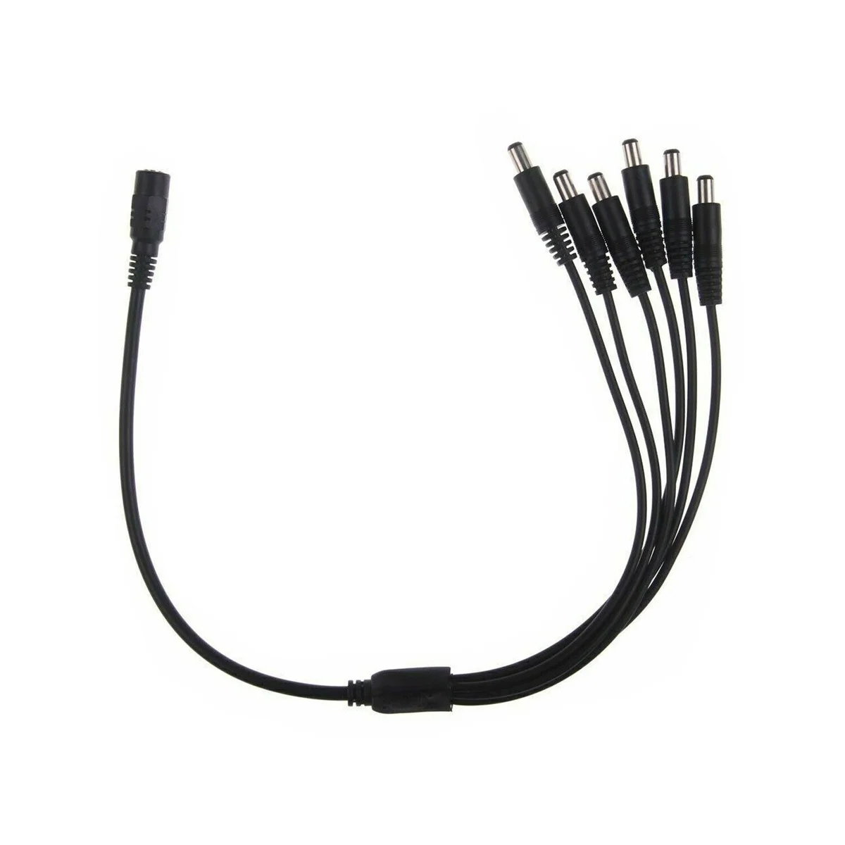 12V power splitter cable with multiple connectors and UK plug, designed for CCTV cameras and LED strip power distribution