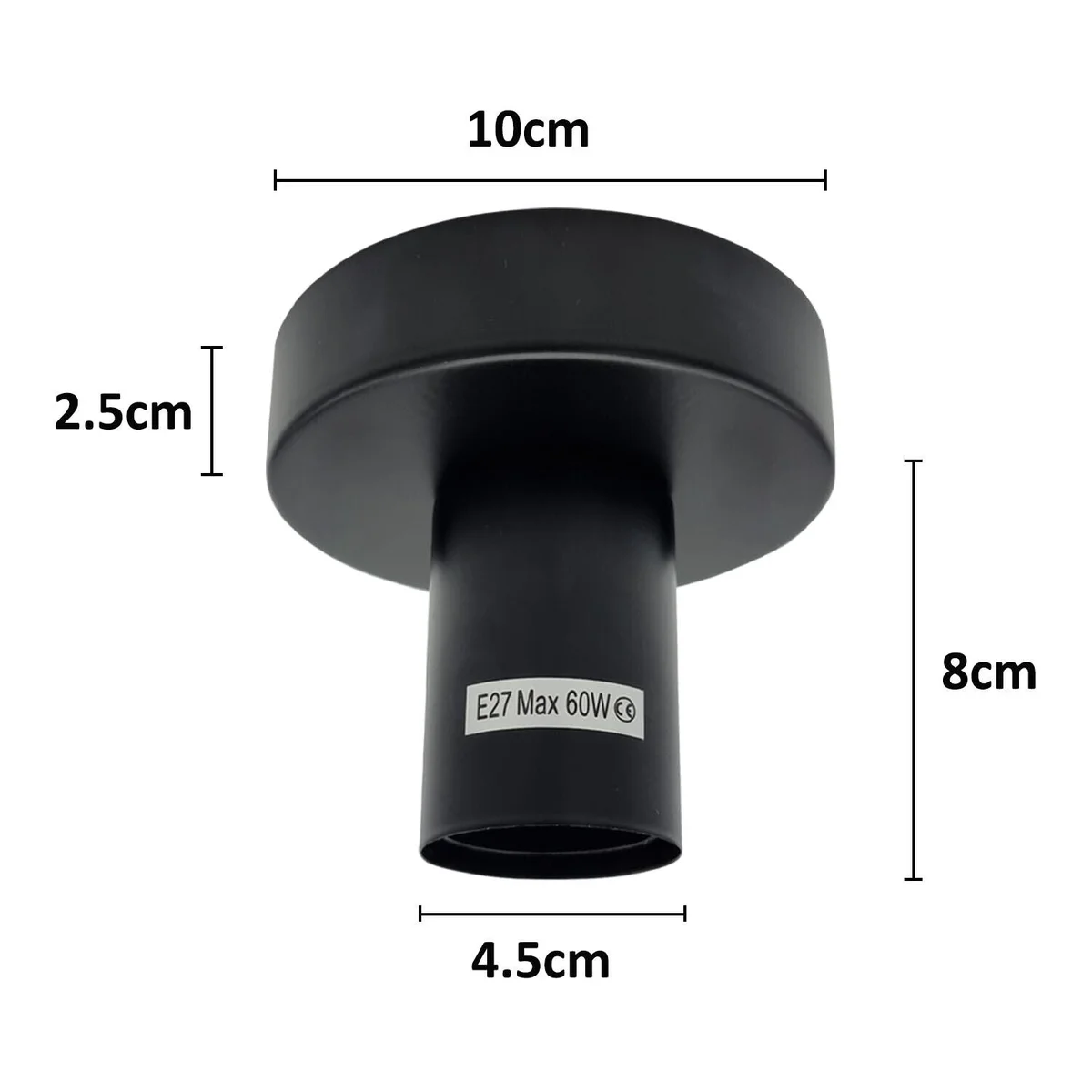 Vintage metal dimmable ceiling light with E27 bulb holder and flush mount design, suitable for low ceilings