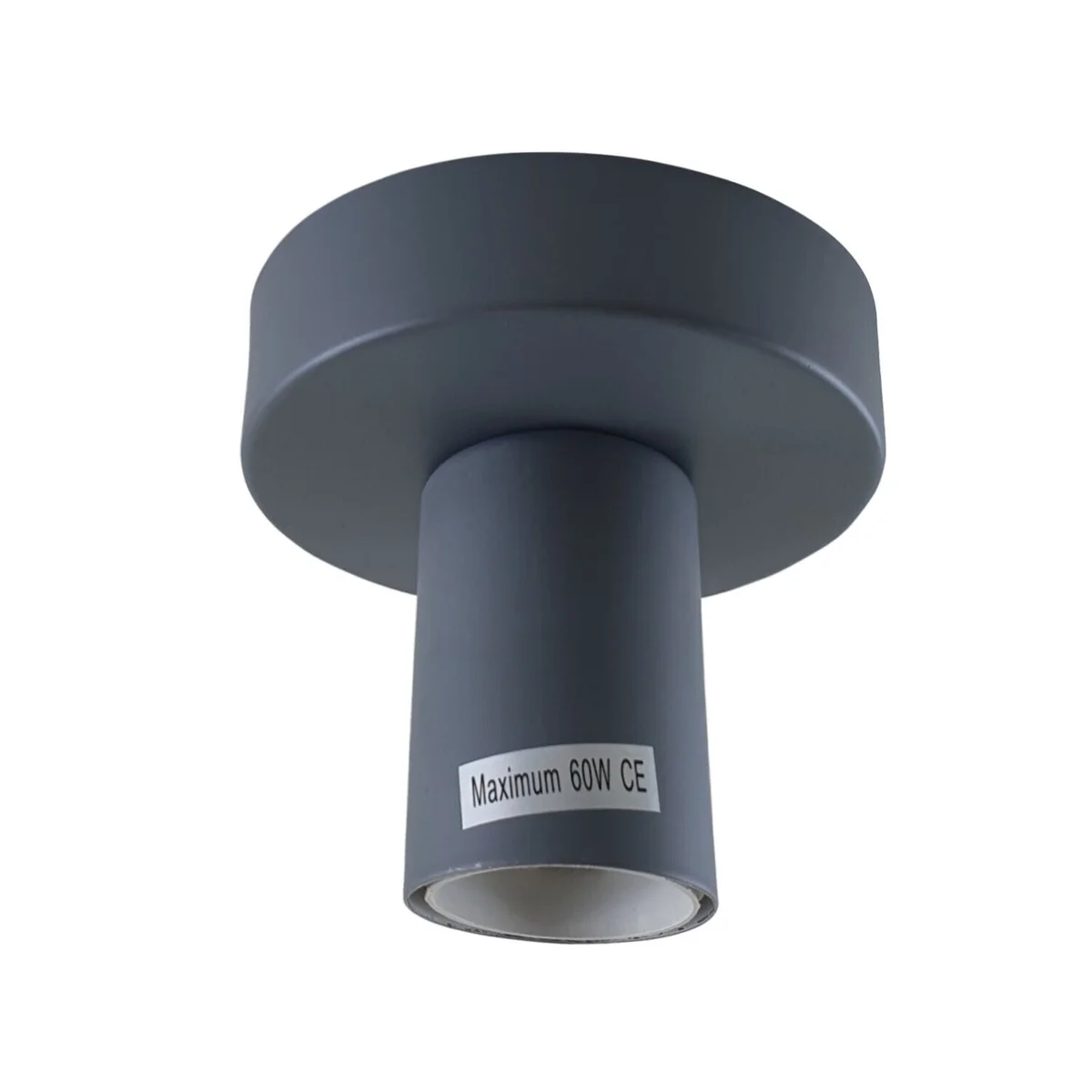 vintage flush ceiling light with metal E27 bulb holder and round ceiling rose in a retro style