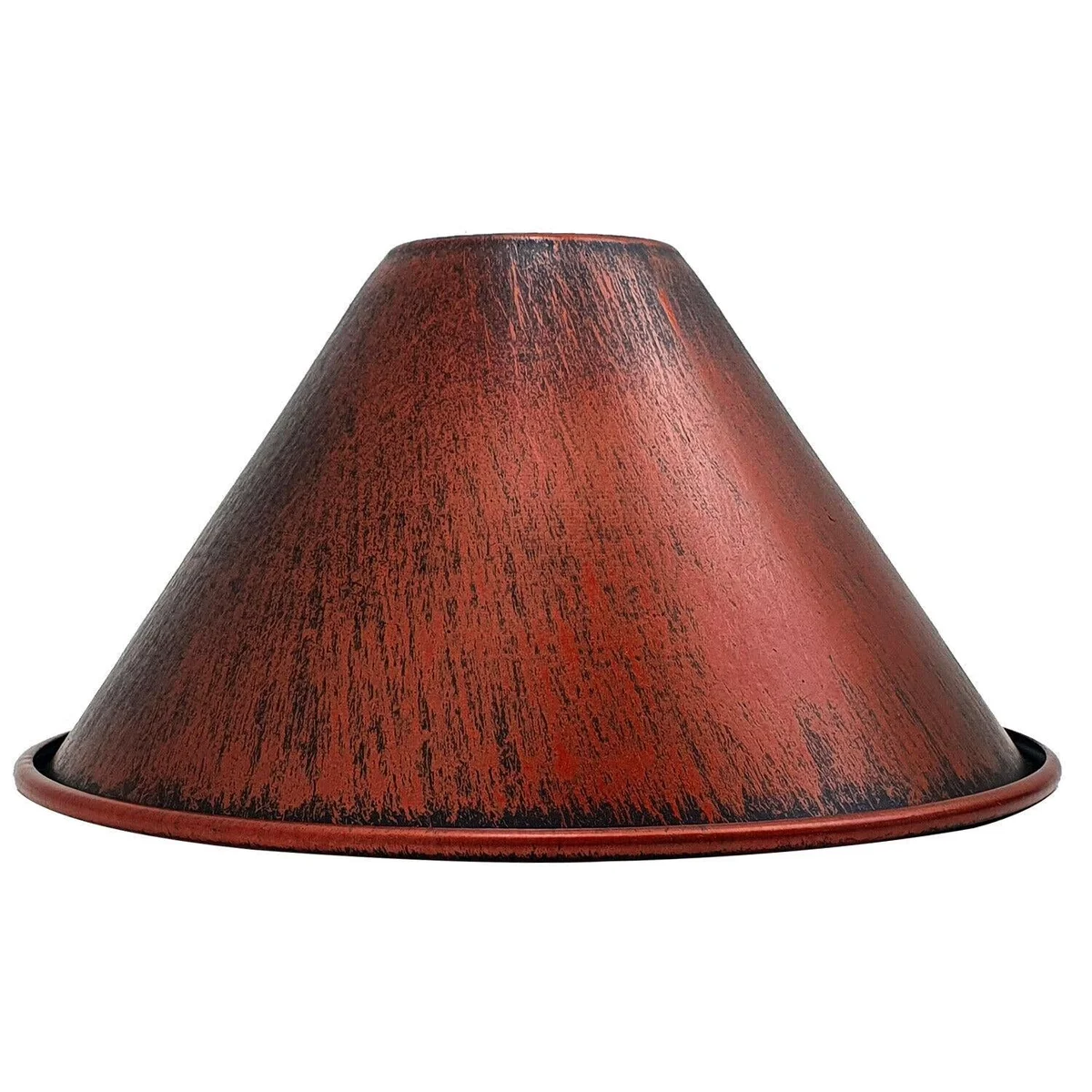 Brushed brass 18cm industrial vintage lighting pendant shade with heavy-duty steel, shown hanging against white background