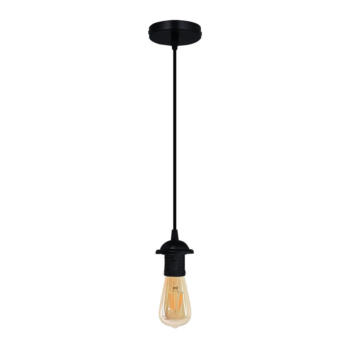 Vintage style E27 pendant lamp holder with metal ceiling rose and 95cm wire for indoor lighting fixtures