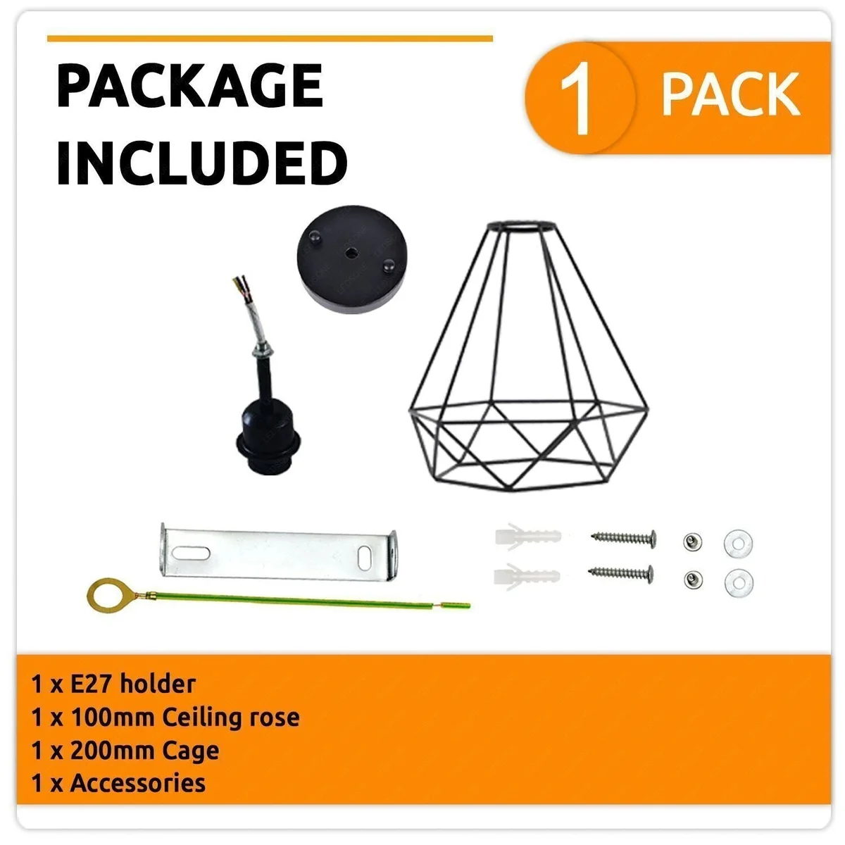 Black metal cage dimmable ceiling light flush mount with open bottom design for easy bulb installation