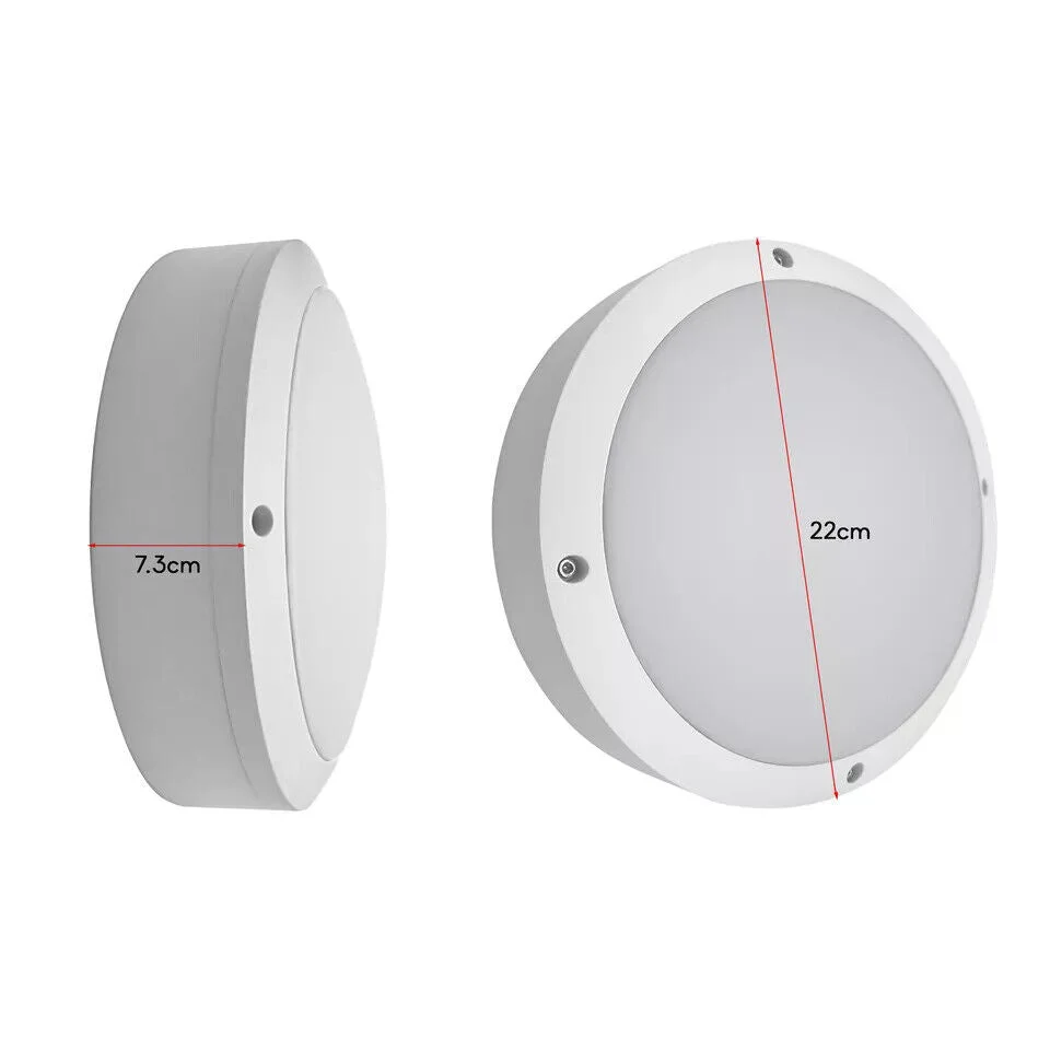 Modern black 12W LED flush ceiling light with round aluminium frame and acrylic diffuser, ideal for indoor and outdoor use