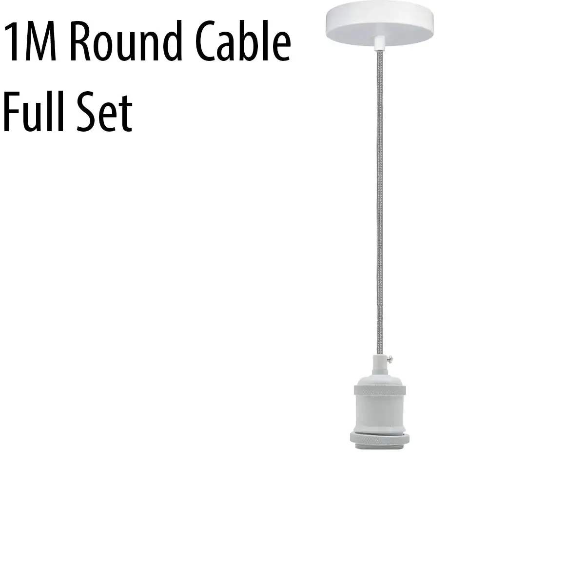 Vintage pendant light fitting with yellow brass ceiling rose and E27 bulb holder, 95cm wire, metal construction