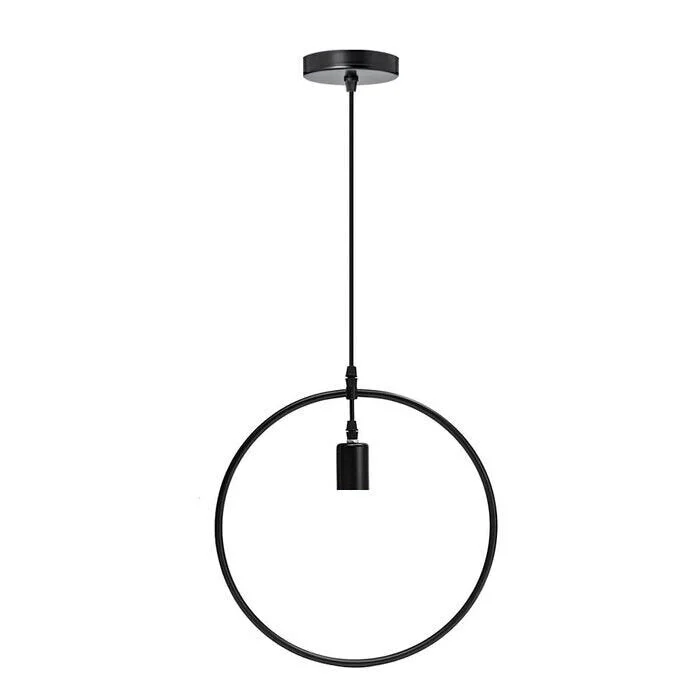 Black metal wire cage vintage pendant lamp with round shape and E27 holder hanging from ceiling cable
