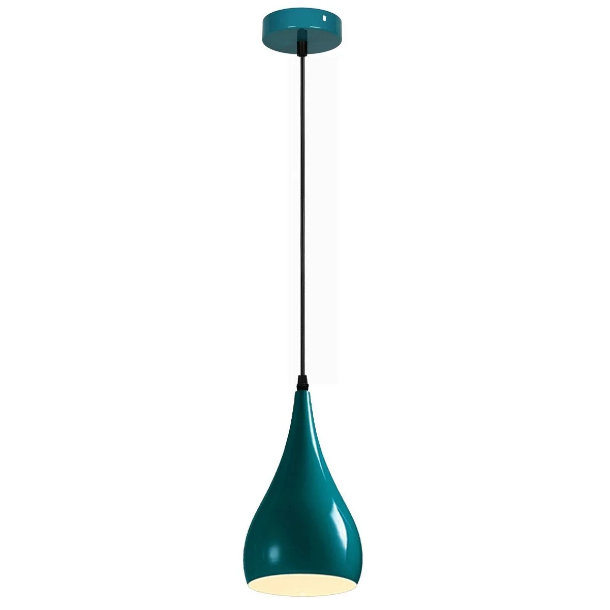 Vintage retro pendant light with metal lampshade, PVC cable, and E27 socket pendant for indoor use, warm lighting ambiance