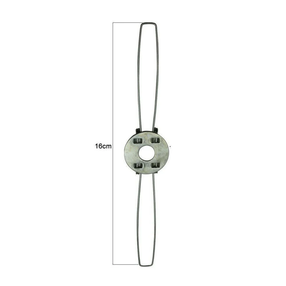 Circular spring clip with two wire arms, lighting accessories clip for securing lamp shades, lightweight metal design