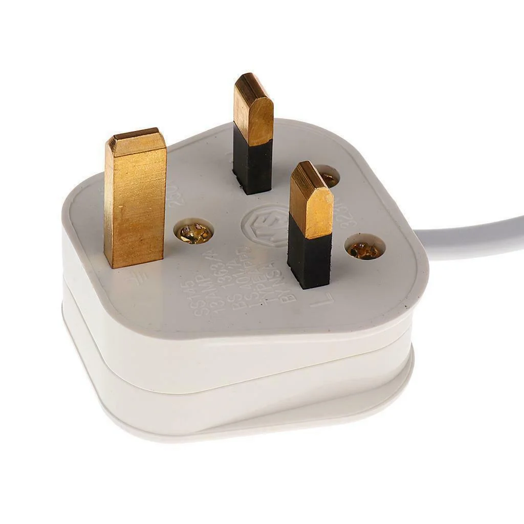 Black E27 lamp holder plug with inline switch and 2m rubber cable, UK 3-pin plug for table or desk lamp use